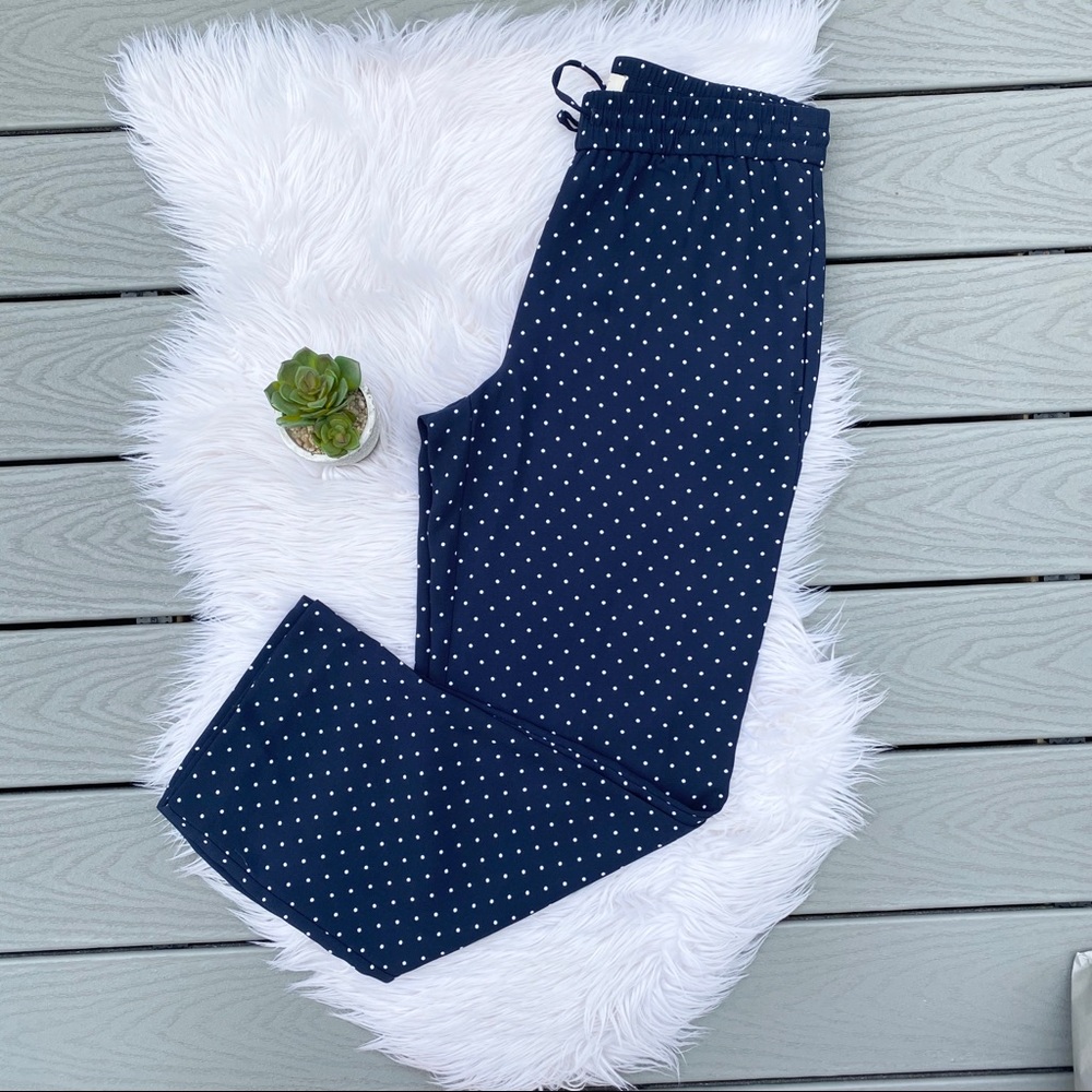LOFT Navy Polka Dot Pants